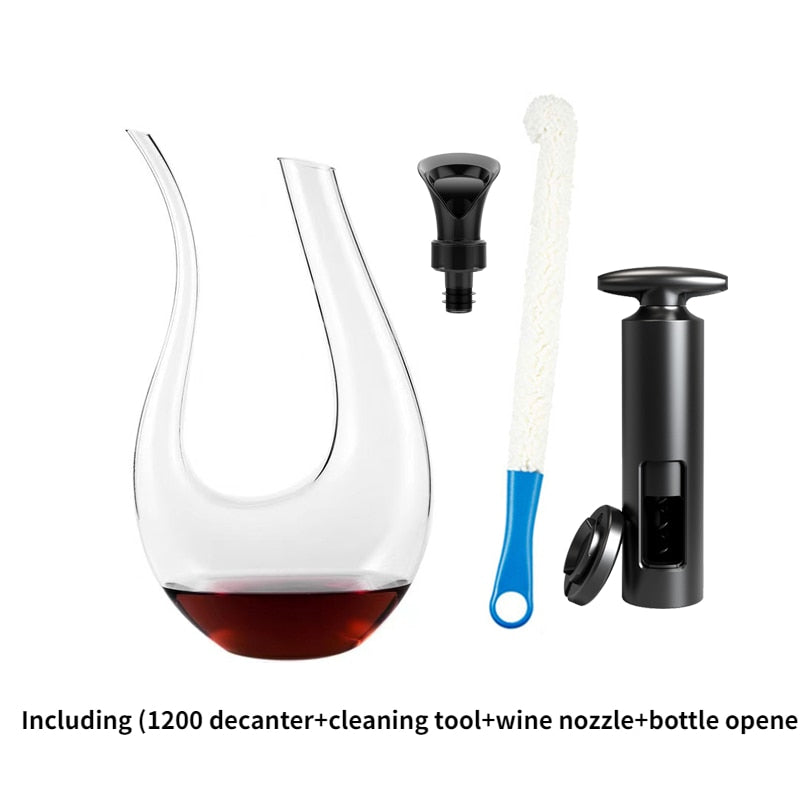 1200ML High Grade Crystal U-shaped Wine Decanter Gift Box Harp Swan Decanter Creative Wine Separator Wine Set R