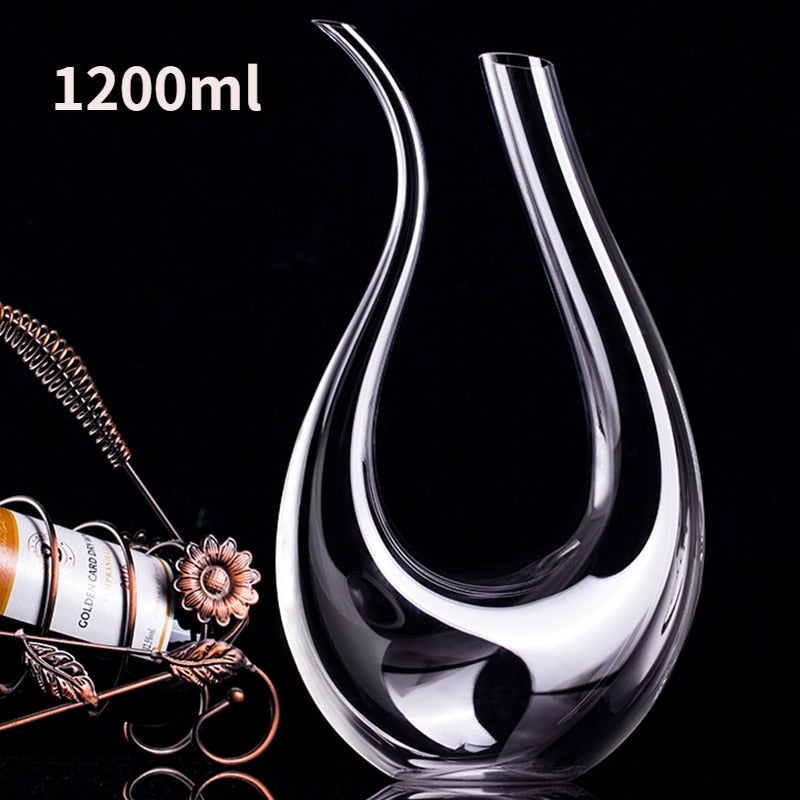 1200ML High Grade Crystal U-shaped Wine Decanter Gift Box Harp Swan Decanter Creative Wine Separator Wine Set R