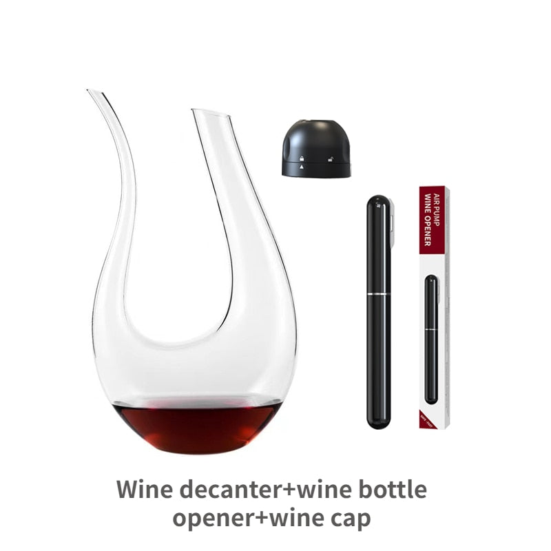 1200ML High Grade Crystal U-shaped Wine Decanter Gift Box Harp Swan Decanter Creative Wine Separator Wine Set R