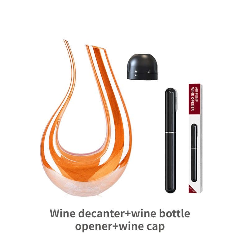 1200ML High Grade Crystal U-shaped Wine Decanter Gift Box Harp Swan Decanter Creative Wine Separator Wine Set R