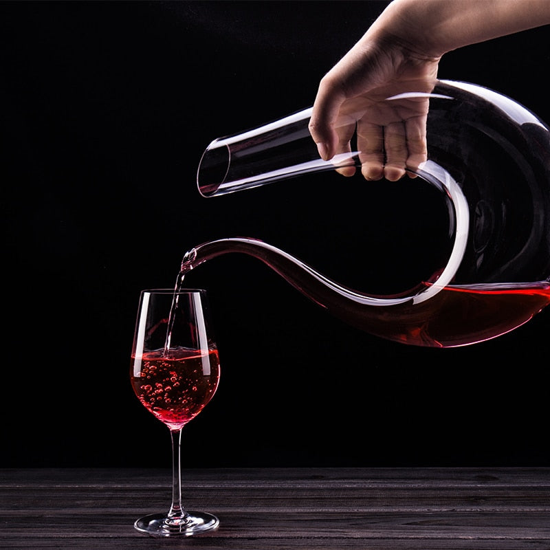 1200ML High Grade Crystal U-shaped Wine Decanter Gift Box Harp Swan Decanter Creative Wine Separator Wine Set R