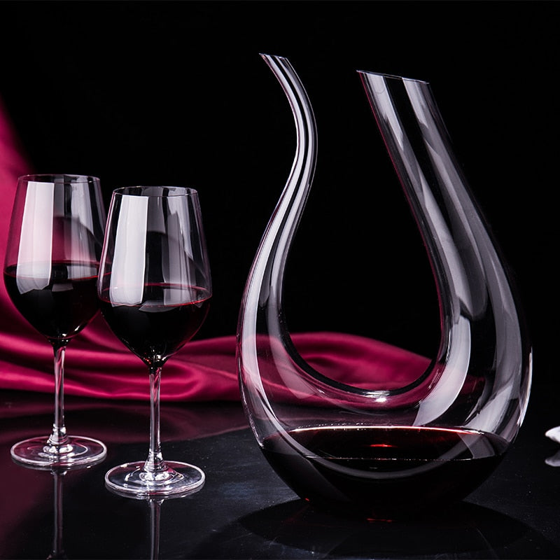 1200ML High Grade Crystal U-shaped Wine Decanter Gift Box Harp Swan Decanter Creative Wine Separator Wine Set R