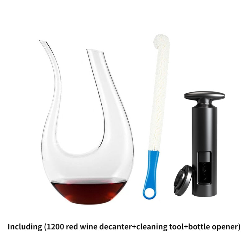 1200ML High Grade Crystal U-shaped Wine Decanter Gift Box Harp Swan Decanter Creative Wine Separator Wine Set R