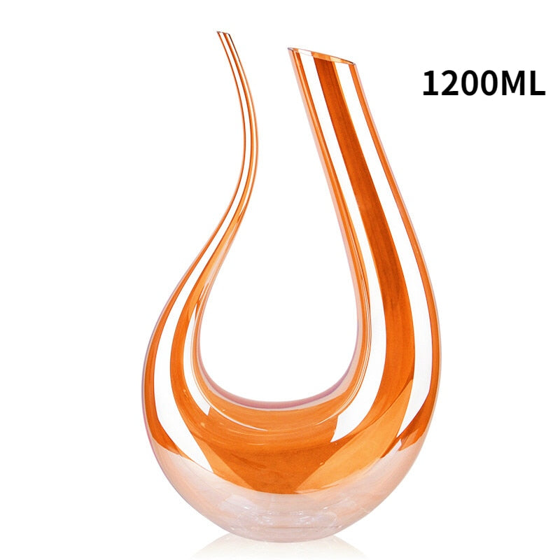 1200ML High Grade Crystal U-shaped Wine Decanter Gift Box Harp Swan Decanter Creative Wine Separator Wine Set R
