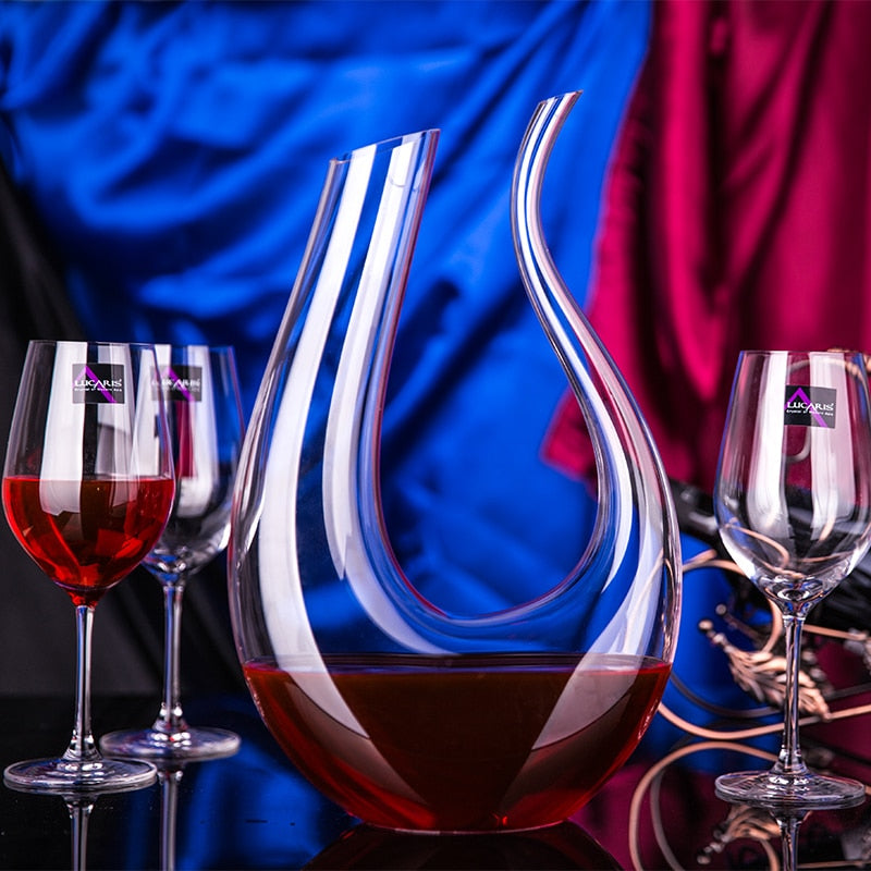 1200ML High Grade Crystal U-shaped Wine Decanter Gift Box Harp Swan Decanter Creative Wine Separator Wine Set R