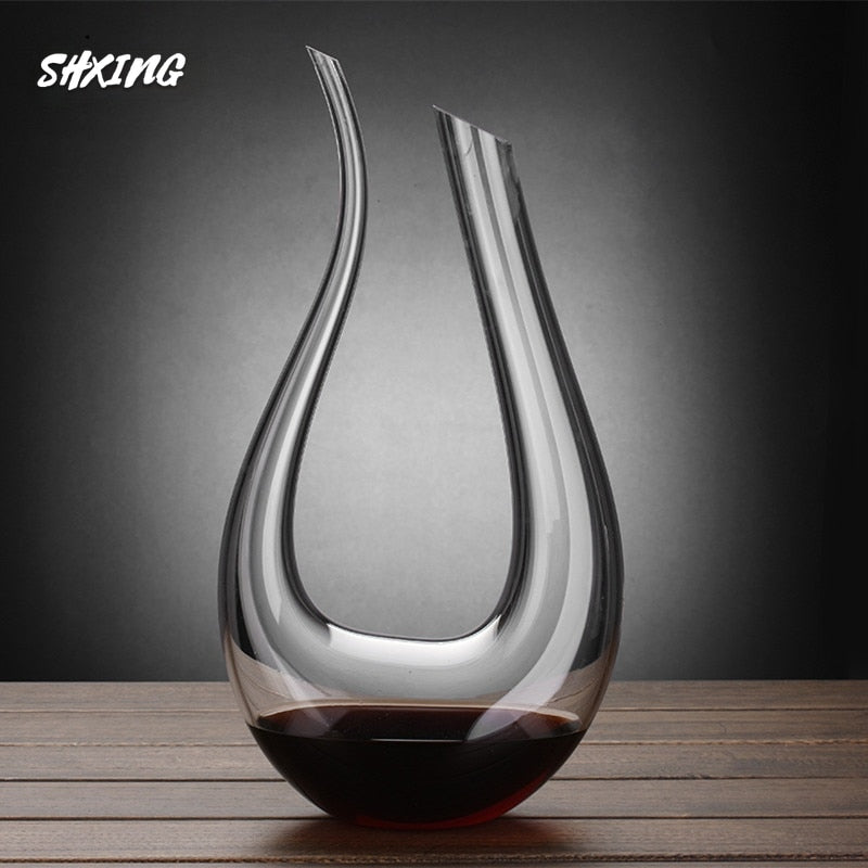 1200ML High Grade Crystal U-shaped Wine Decanter Gift Box Harp Swan Decanter Creative Wine Separator Wine Set R